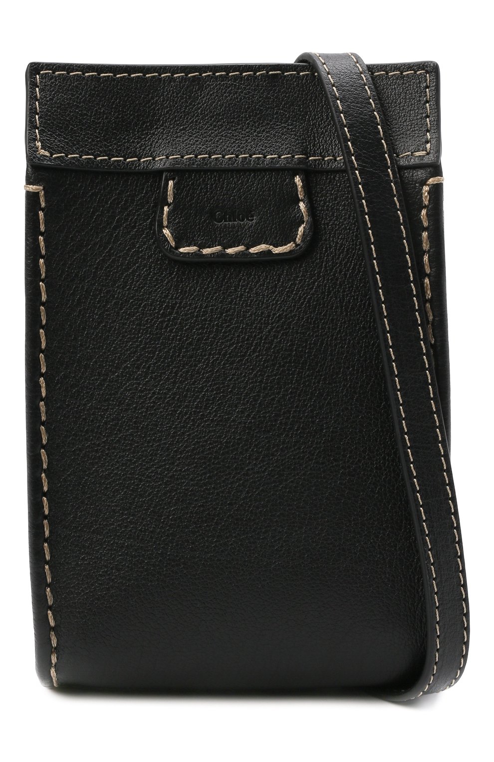Кожаный чехол edith для iphone CHLOÉ черного цвета, арт. CHC21WP165F43 | Фото 6 (Женское Кросс-КТ: Кожа iPhone; Материал: Натуральная кожа)
