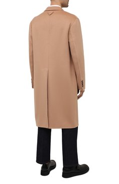Мужской кашемировое пальто PRADA бежевого цвета, арт. UC465X-1YE6-F0040-211 | Фото 4 (Материал внешний: Шерсть, Кашемир; Рукава: Длинные; Длина (верхняя одежда): До колена; Стили: Классический; Мужское Кросс-КТ: пальто-верхняя одежда)