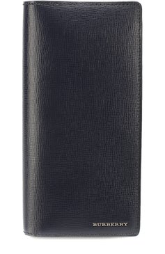 Мужской кожаный бумажник с отделением для кредитных карт BURBERRY темно-синего цвета, арт. 3997595 | Фото 1 (Материал: Натуральная кожа)