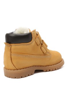 Детские кожаные ботинки WALKEY бежевого цвета, арт. Y1B4-40015-0415/19-24 | Фото 3 (Материал утеплителя: Натуральный мех; Региональные ограничения белый список (Axapta Mercury): RU)