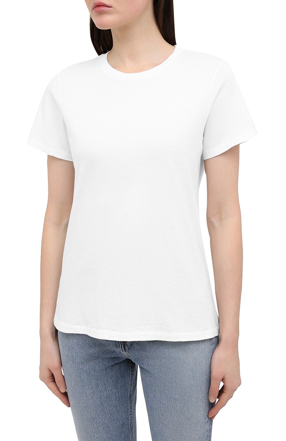 Женская хлопковая футболка AGOLDE белого цвета, арт. A7047 | Фото 3 (Принт: Без принта; Рукава: Короткие; Длина (для топов): Стандартные; Региональные ограничения белый список (Axapta Mercury): RU; Материал сплава: Проставлено; Материал внешний: Х�лопок; Женское Кросс-КТ: Футболка-одежда; Драгоценные камни: Проставлено; Стили: Минимализм)