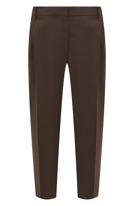 Женские брюки из вискозы и льна BRUNELLO CUCINELLI темн о-коричневого цвета по цене 131000 руб., арт. MH126P8292 | Фото 1