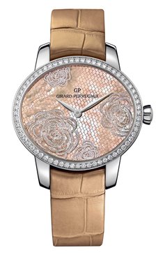 Женские часы bloom steel beige dial GIRARD-PERREGAUX бесцветного цвета, арт. 80476D11A801-CK8A | Фото 1 (Механизм: Автомат; Материал корпуса: Сталь; Региональные ограничения белый список (Axapta Mercury): Не проставлено; Нос: Не проставлено; Цвет циферблата: Другое)