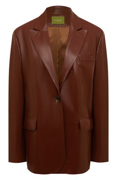 Женский кожаный жакет CHAUD STUDIO коричневого цвета, арт. YVESJACKET22 | Фото 1 (Стили: Гламурный; Случай: Вечерний; 1-2-бортные: Однобортные; Материал внешний: Натуральная кожа; Женское Кросс-КТ: Жакет-одежда)