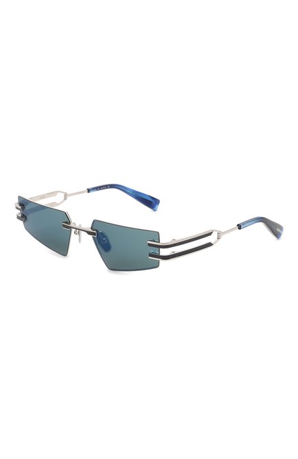 Женские солнцезащитные очки BALMAIN голубого цвета, арт. BPS-123E | Фото 1 (Тип очков: С/з; Кросс-КТ: С/з-унисекс; Оптика Гендер: оптика-унисекс; Очки форма: Узкие)