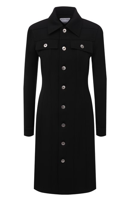 Женское шерстяное платье BOTTEGA VENETA черного цвета по цене 237000 руб., арт. 665194/V0IV0 | Фото 1