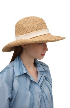 Женская шляпа из рафии HEIDI KLEIN бежевого цвета, арт. ACRC1256 | Фото 2 (Материал: Растительное волокно)