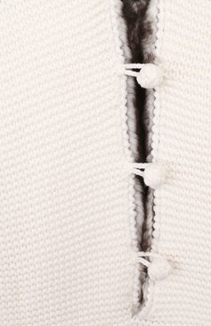 Детский кашемировый конверт с меховой отделкой LORO PIANA белого цвета, арт. FAD5551 | Фото 3 (Материал: Текстиль, Кашемир, Шерсть; Региональные ограничения белый список (Axapta Mercury): RU)