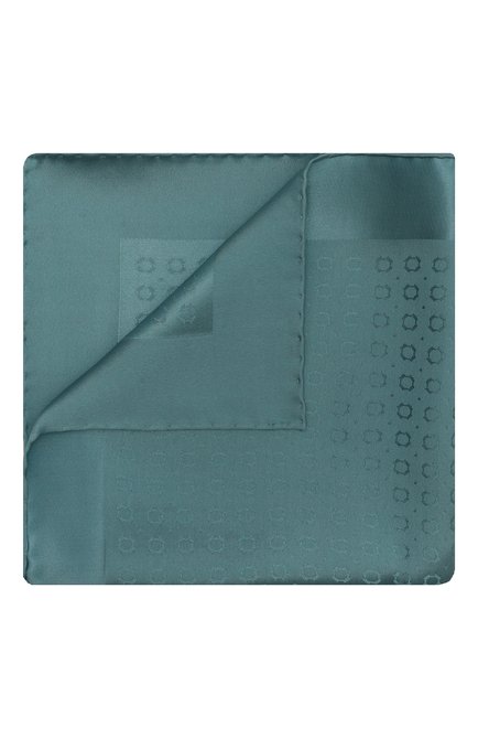 Мужской шелковый платок STEFANO RICCI бирюзового цвета, арт. FZSR7/0800 | Фото 1 (Материал сплава: Проставлено; Материал: Шелк, Текстиль; Нос: Не проставлено)