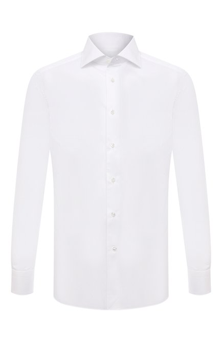 Мужская хлопковая сорочка Z ZEGNA белого цвета по цене 41350 руб., арт. 301222/9MS0BA | Фото 1