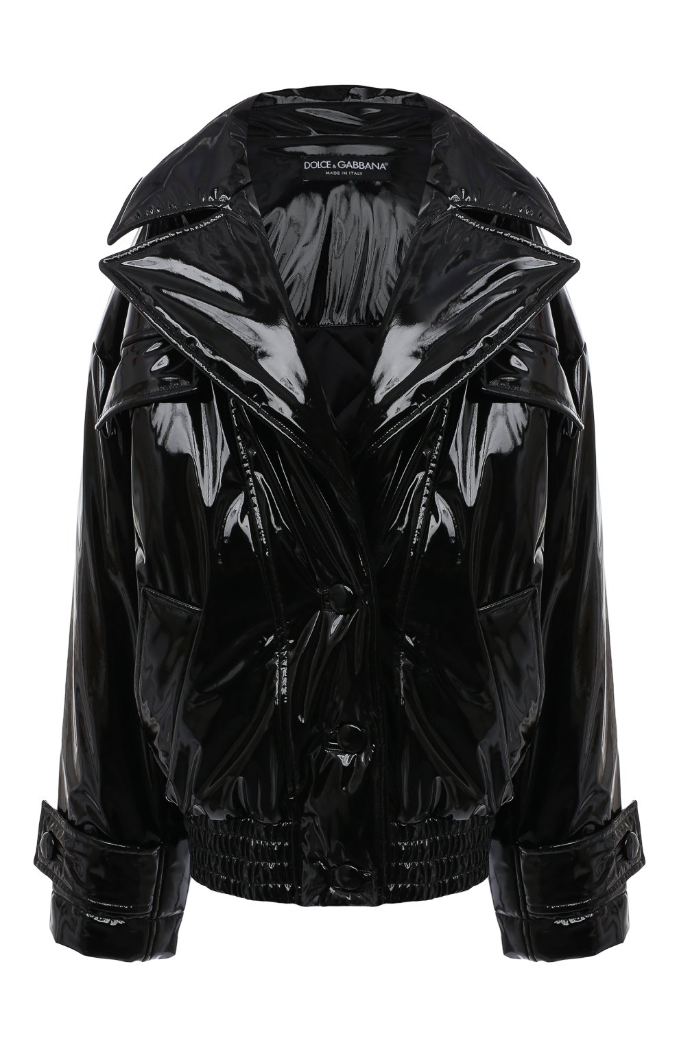 Женская утепленная куртка DOLCE & GABBANA черного цвета, арт. F9K07T/FUSJQ | Фото 1 (Кросс-КТ: Куртка, Утепленный, Пуховик; Рукава: Длинные; Стили: Гламурный; Материал внешний: Синтетический материал; Материал подклада: Синтетический ма териал; Длина (верхняя одежда): Короткие)