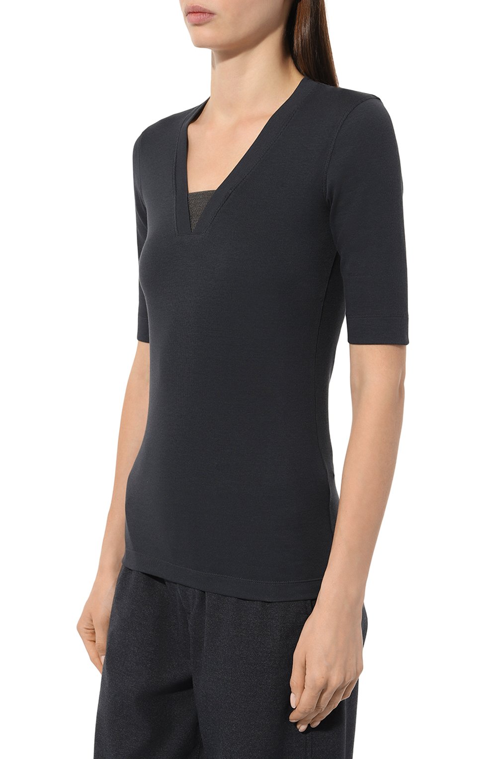 Хлопковая футболка Brunello Cucinelli  MPTC8EL692 Фото 3