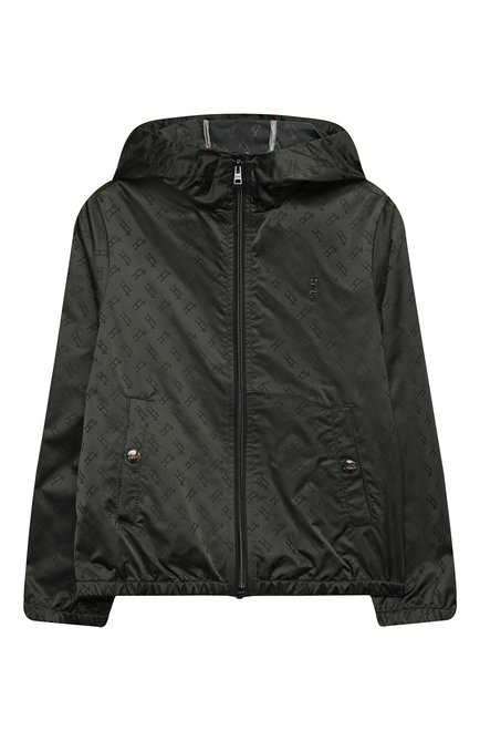 Детского ветровка с капюшоном HERNO зеленого цвета, арт. GI0039B/12289/4A-8A | Фото 1 (Материал внешний: Синтетический материал; Рукава: Длинные; Кросс-КТ: Ветровка, Сезон: демисезон; Региональные ограничения белый список (Axapta Mercury): RU; Ростовка одежда: 8 лет | 128 см)