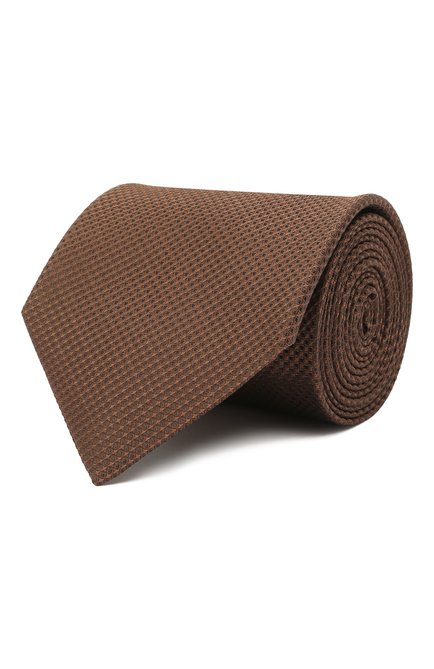 Мужской шелковый галстук BRIONI светло-коричневого цвета по цене 23250 руб., арт. 062I00/01433 | Фото 1