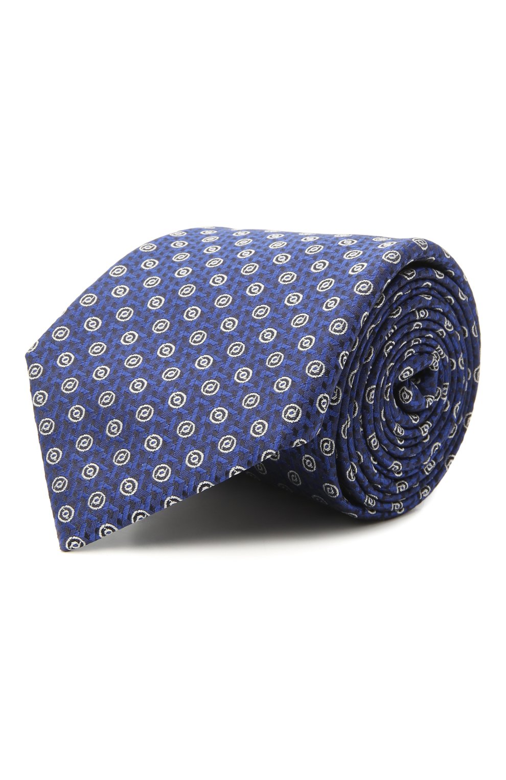 Мужской шелковый галстук CANALI темно-синего цвета, арт. 18/HJ03134 | Фото 1 (Принт: С принтом; Материал: Текстиль, Шелк)