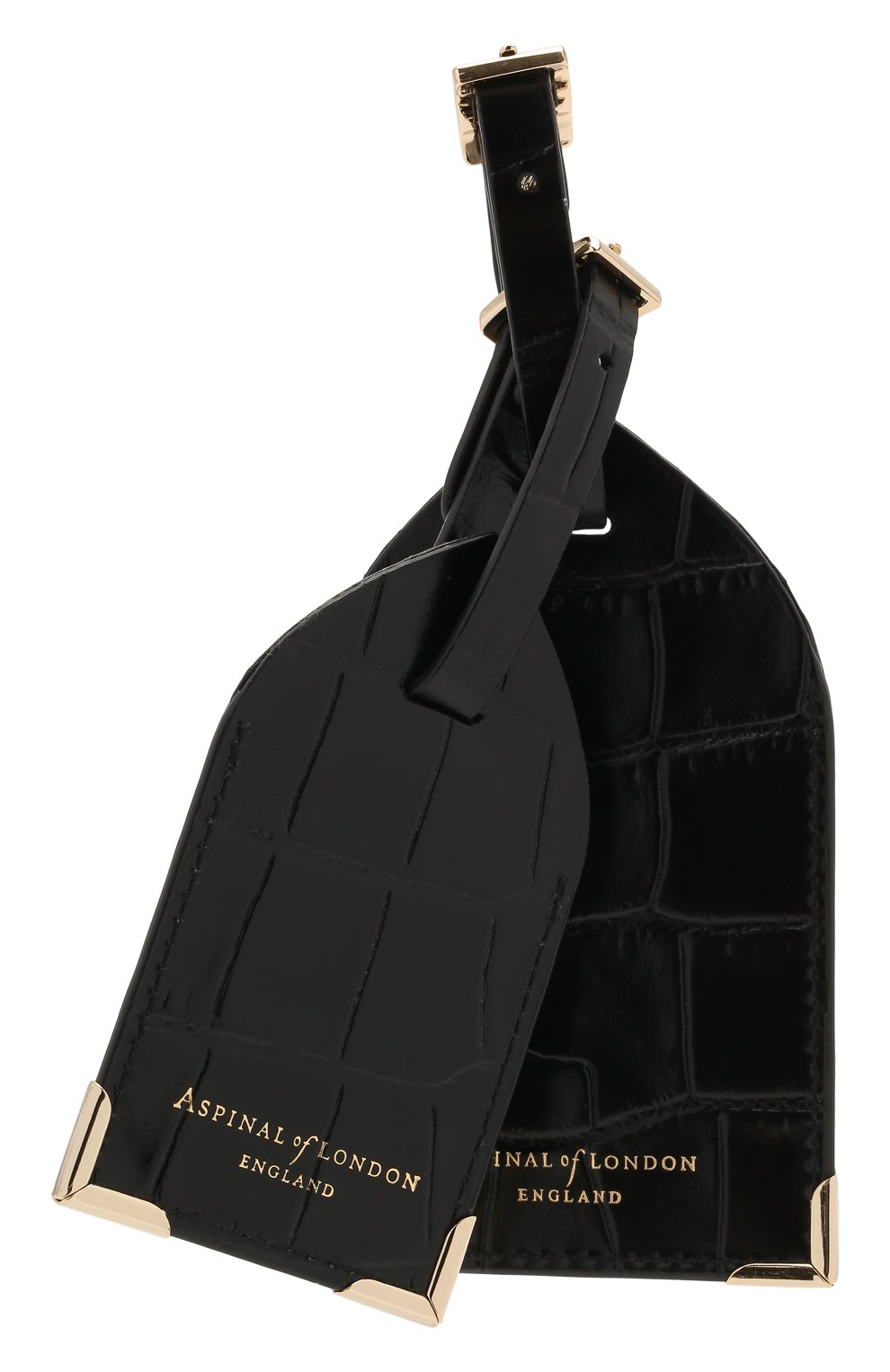 Аксессуары для сумок Aspinal of London, Кожаная багажная бирка Aspinal of London, Великобритания, Чёрный, Кожа натуральная: 100%;, 11969213  - купить
