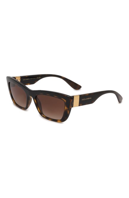 Женские солнцезащитные очки DOLCE & GABBANA коричневого цвета, арт. 6171-330613 | Фото 1 (Тип очков: С/з; Материал: Пластик; Оптика Гендер: оптика-женское; Очки форма: Прямоугольные)