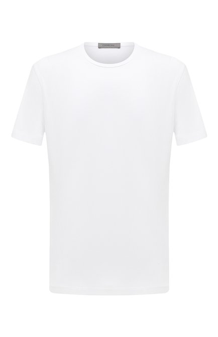 Мужская хлопковая футболка CORNELIANI белого цвета, арт. 93G586-9325028 | Фото 1 (Материал сплава: Проставлено; Драгоценные камни: Проставлено; Рукава: Короткие; Длина (для топов): Стандартные; Материал внешний: Хлопок; Принт: Без принта; Стили: Кэжуэл)