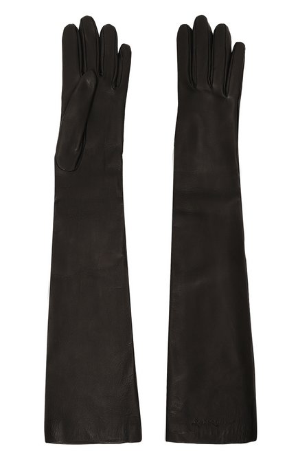 Женские кожаные перчатки GIORGIO ARMANI черного цвета, арт. 794206/3F204 | Фото 2 (Нос: Не проставлено; Материал: Натуральная кожа; Материал сплава: Проставлено)