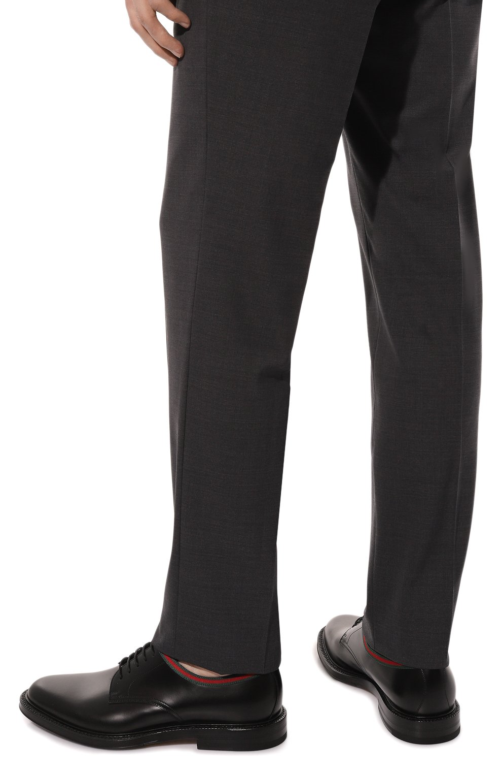 Мужские кожаные дерби beyond GUCCI черного цвета, арт. 472749 AZM30 | Фото 3 (Стили: Классический)