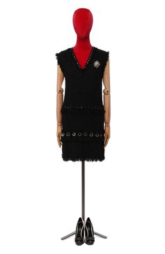 Женское платье LANVIN черного цвета, арт. RW-DR2064-3007-P16 | Фото 2 (Материал внешний: Синтетический материал; Рукава: Без рукавов; Материал подклада: Шелк)