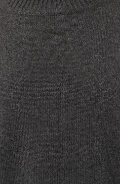 Женский пуловер из шерсти и шелка ANTONELLI FIRENZE темно-серого цвета, арт. 41131K/01934 | Фото 5 (Материал внешний: Шерсть; Рукава: Длинные; Длина (для топов): Стандартные; Материал сплава: Проставлено; Женское Кросс-КТ: Пуловер-одежда; Драгоценные камни: Проставлено; Стили: Кэжуэл)