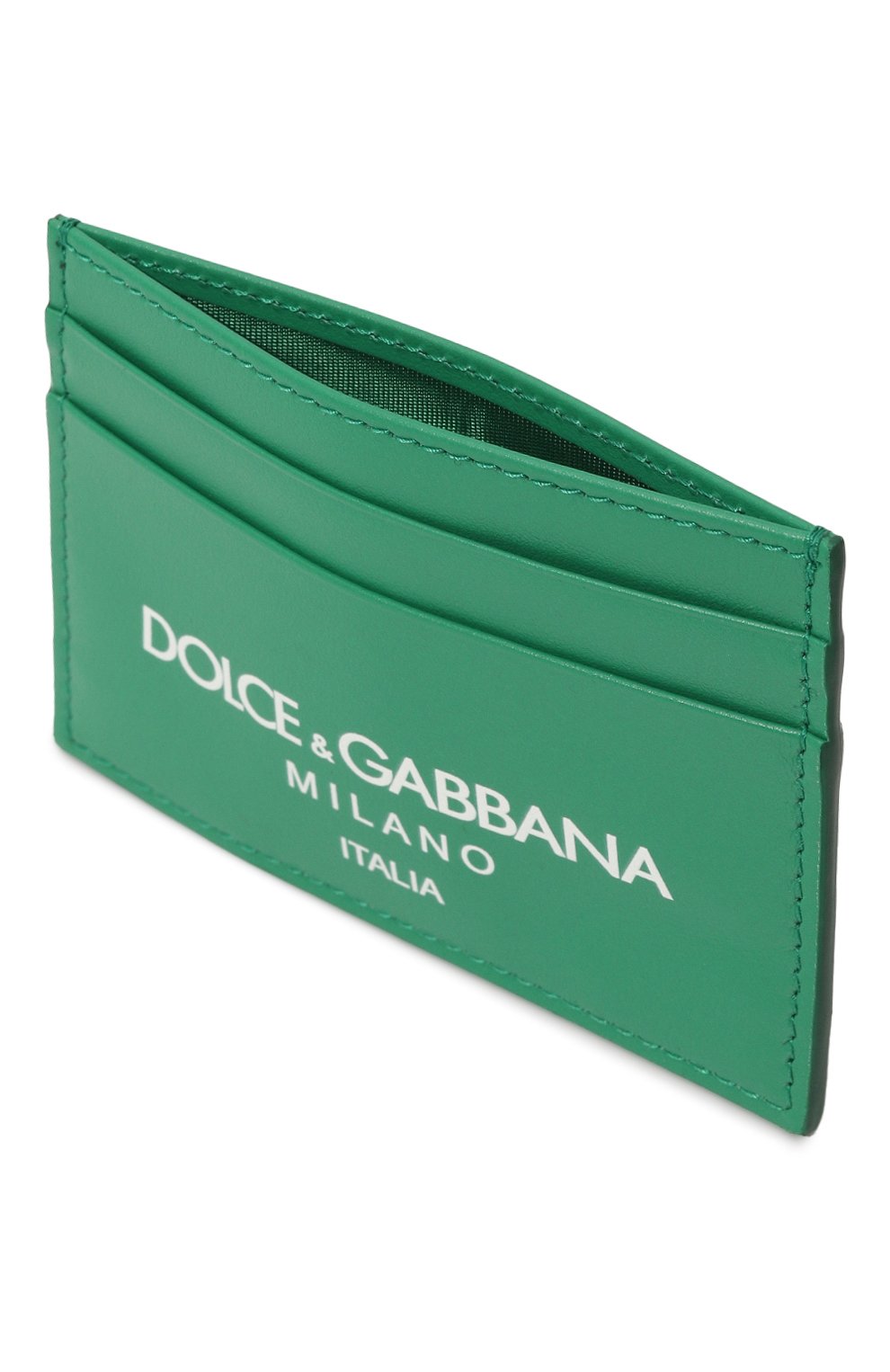 Мужской кожаный футляр для кредитных карт DOLCE & GABBANA зеленого цвета, арт. BP0330/AN244 | Фото 3 (Материал: Натуральная кожа; Материал сплава: Проставлено; Нос: Не проставлено)