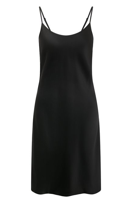 Женская шелковая сорочка LUNA DI SETA черного цвета, арт. VLST08015 | Фото 1 (Материал внешний: Шелк; Длина Ж (юбки, платья, шорты): До колена; Рукава: На бретелях)
