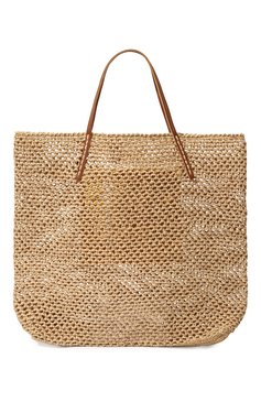 Женская сумка SANS-ARCIDET светло-бежевого цвета, арт. BEBY BAG LACY-C/L | Фото 6 (Материал сплава: Проставлено; Материал: Растительное волокно; Драгоценные камни: Проставлено; Размер: large)