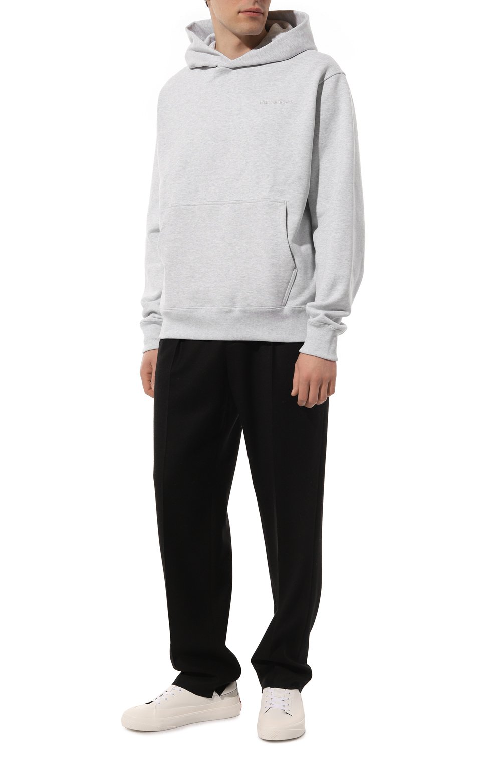 Мужской хлопковое худи ADIDAS ORIGINALS серого цвета, арт. H58294 | Фото 2 (Рукава: Длинные; Принт: Без принта; Региональные ограничения белый список (Axapta Mercury): Не проставлено; Длина (для топов): Стандартные; Мужское Кросс-КТ: Худи-одежда; Материал сплава: Проставлено; Материал внешний: Хлопок; Стили: Спорт-шик; Драгоценные камни: Проставлено)