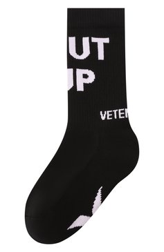 Мужские хлопковые носки VETEMENTS черного цвета, арт. UE52S0400B 3006/M | Фото 1 (Кросс-КТ: бельё; Материал внешний: Хлопок)