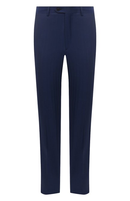 Мужские шерстяные брюки BRIONI темно-синего цвета, арт. RPL800/P0A9I/MEGEVE | Фото 1 (Материал подклада: Купро; Материал внешний: Шерсть; Стили: Классический; Длина (брюки, джинсы): Стандартные; Случай: Формальный; Региональные ограничения белый список (Axapta Mercury): RU)