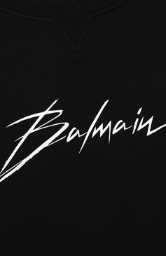 Детский хлопковый свитшот BALMAIN черно-белого цвета, арт. 6K4550/KX290/12-16 | Фото 3 (Рукава: Длинные; Мальчики Кросс-КТ: Толстовка-одежда, Свитшот-одежда; Материал внешний: Хлопок; Статус проверки: Проверено, Проверена категория)