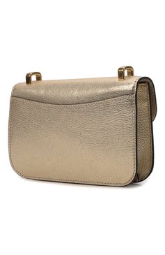 Женская сумка MIU MIU золотого цвета, арт. 5BD231-2AJB-F0846-OOO | Фото 4 (Сумки-технические: Сумки через плечо; Материал: Натуральная кожа; Размер: mini; Ремень/цепочка: На ремешке)
