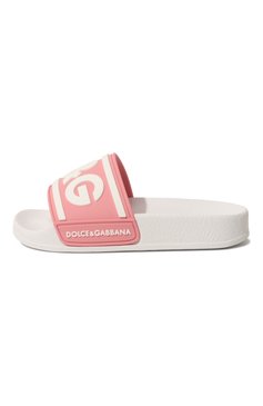 Детский шлепанцы DOLCE & GABBANA розового цвета, арт. DD0320/AQ858/24-28 | Фото 2 (Материал внешний: Экокожа)