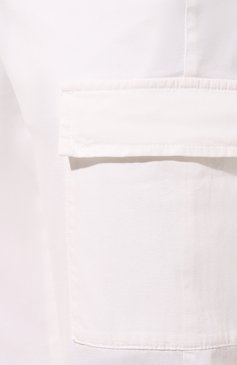 Мужские брюки-карго из хлопка и шелка MARCO PESCAROLO белого цвета, арт. T0R/ZIP+SFILA/4706 | Фото 5 (Силуэт М (брюки): Карго; Длина (брюки, джинсы): Стандартные; Случай: Повседневный; Материал сплава: Проставлено; Материал внешний: Хлопок; Драгоценные камни: Проставлено; Материал подклада: Хлопок; Стили: Кэжуэл)
