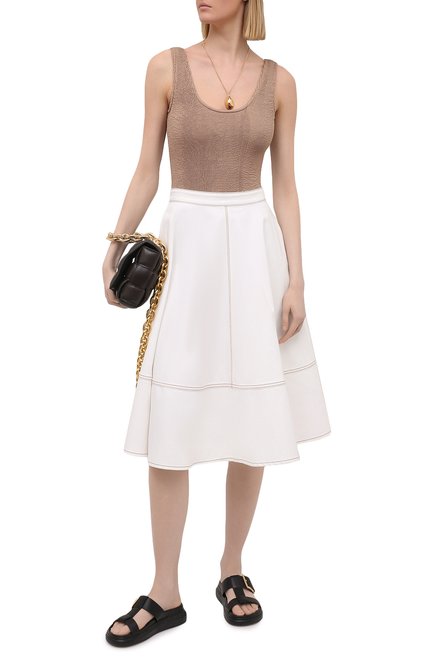 Женская хлопковая юбка ALEXANDER MCQUEEN белого цвета, арт. 646543/QMAA9 | Фото 2 (Материал внешний: Хлопок; Женское Кросс-КТ: Юбка-одежда; Стили: Кэжуэл; Длина Ж (юбки, платья, шорты): Миди; Региональные ограничения белый список (Axapta Mercury): RU)