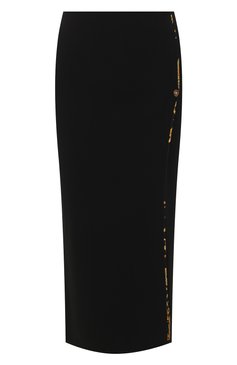 Женская юбка из вискозы VERSACE черного цвета, арт. A85858/A233374 | Фото 1 (Женское Кросс-КТ: Юбка-одежда; Длина Ж (юбки, платья, шорты): До колена; Материал внешний: Вискоза; Статус проверки: Проверена категория)