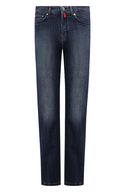 Мужские джинсы KITON темно-синего цвета, арт. UPNJS1/J0217C | Фото 1 (Длина (брюки, джинсы): Стандартные; Драгоценные камни: Проставлено; Материал внешний: Хлопок; Материал сплава: Проставлено)