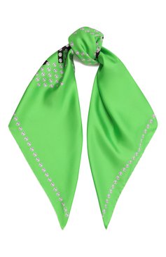 Женский шелковый платок GIVENCHY зеленого цвета, арт. GW9090/SQ439 | Фото 1 (Материал: Текстиль, Шелк; Материал сплава: Проставлено; Нос: Не проставлено)