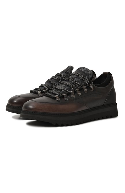 Мужские кожаные ботинки BARRETT темно-коричневого цвета по цене 76750 руб., арт. MEGEVE-10970.18 | Фото 1