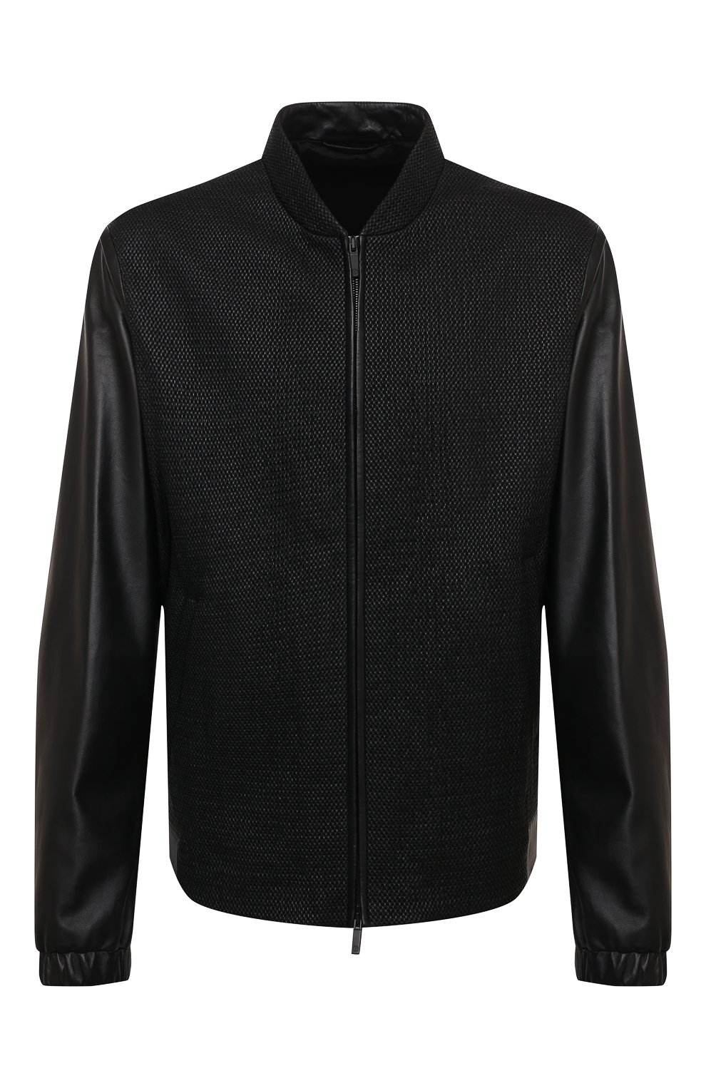 Кожаная куртка Giorgio Armani черного цвета