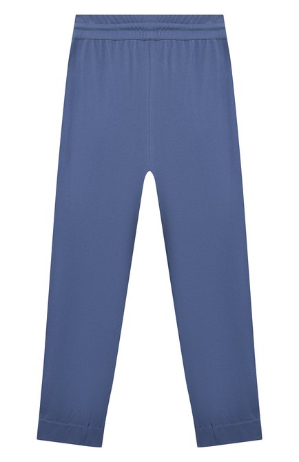 Детские хлопковые брюки BRUNELLO CUCINELLI синего цвета, арт. B0T63E322B | Фото 2 (Материал внешний: Хлопок; Случай: Повседневный; Ростовка одежда: 10 - 11 лет | 140 - 146см, 8 лет | 128 см)