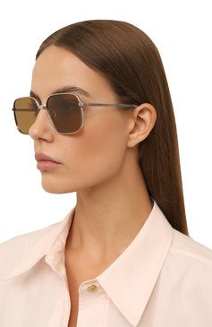 Женские солнцезащитные очки CHIMI светло-коричневого цвета, арт. TITAN AVIAT0R BR0WN | Фото 2 (Тип очков: С/з; Оптика Гендер: оптика-женское; Очки форма: Авиаторы)