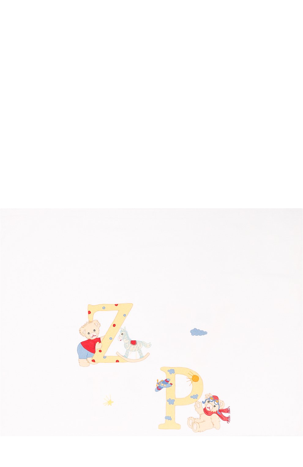 Детского хлопковый пододеяльник с вышивкой LORETTA CAPONI белого цвета, арт. 17/1/K442683/017 | Фото 1 (Материал: Текстиль, Хлопок; Материал сплава: Проставлено, Проверено; Нос: Не проставлено; Статус проверки: Проверено, Проверена категория)