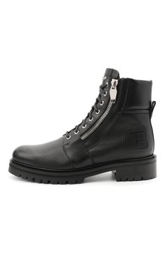 Мужские кожаные ботинки BALMAIN черного цвета, арт. UM1C148/LGLS | Фото 3 (Мужское Кросс-КТ: Ботинки-обувь, Байкеры-обувь; Материал внутренний: Натуральная кожа; Материал утеплителя: Без утеплителя; Подошва: Плоская)