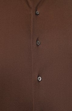 Мужская хлопковая рубашка VAN LAACK коричневого цвета, арт. PER-LSF/187550/3XL | Фото 5 (Манжеты: На пуговицах; Рукава: Длинные; Воротник: Акула; Случай: Повседневный; Длина (для топов): Стандартные; Материал сплава: Проставлено; Материал внешний: Хлопок; Принт: Однотонные; Драгоценные камни: Проставл ено; Стили: Кэжуэл)