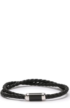 Мужской кожаный браслет TATEOSSIAN черного цвета, арт. BL5841 | Фото 1 (Материал: Кожа; Статус проверки: Проверена категория)