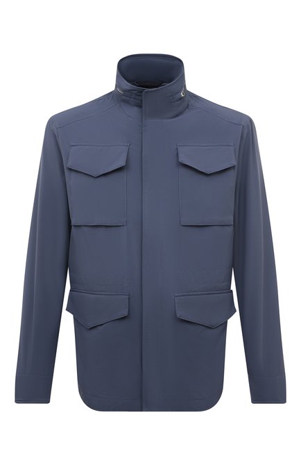 Мужская куртка PAUL&SHARK синего цвета, арт. 24412603 | Фото 1 (Драгоценные камни: Проставлено; Материал подклада: Хлопок; Материал внешний: Синтетический материал; Материал сплава: Проставлено; Рукава: Длинные; Длина (верхняя одежда): Короткие)