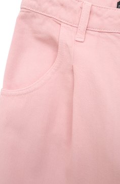 Детские джинсы EMPORIO ARMANI розового цвета, арт. 6R3J01/4N7VZ | Фото 3 (Детали: Однотонный; Материал сплава: Проставлено; Нос: Не проставлено; Ма териал внешний: Хлопок, Лиоцелл, Растительное волокно)